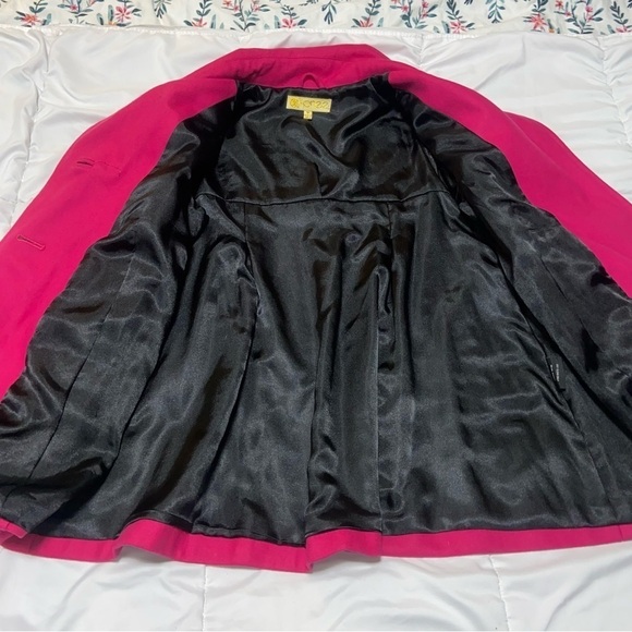 Vintage Wool Pea Coat Honee Pink Barbie Buttons Size Medium - Picture 5 of 8